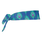 クジャックフェザー、アクアオン深いコバルトブルー タイヘッドバンド (回転270)