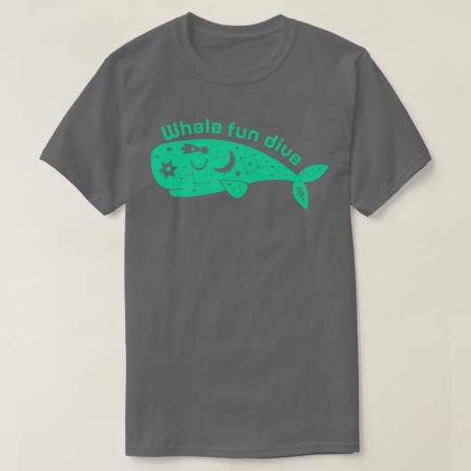 クジラおもしろいダイビングNo8 Tシャツ (デザイン正面)