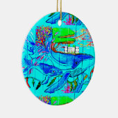 クジラおよびイルカのオーナメント セラミックオーナメント (右)