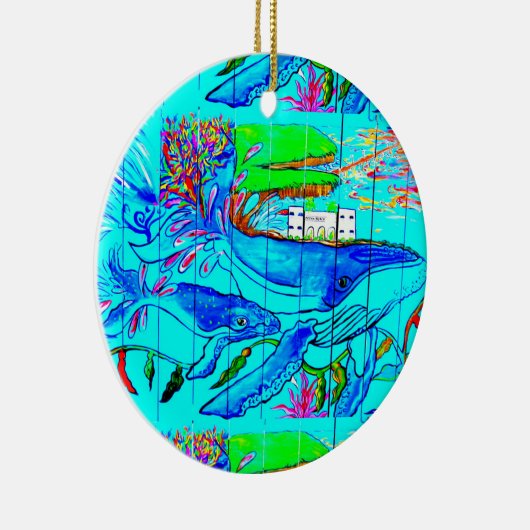 クジラおよびイルカのオーナメント セラミックオーナメント (右)