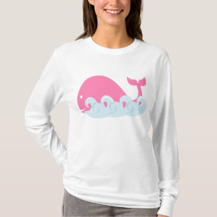 クジラおよび波 Tシャツ