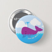 クジラかわいいボタンを救って下さい 缶バッジ (正面&裏面)
