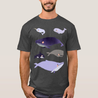 クジラかわいい紫とピンクの動物イラストレーションPa Tシャツ