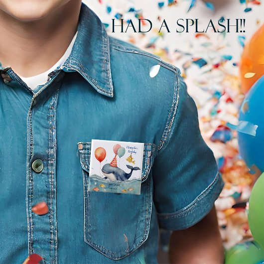 クジラがスプラッシュボーイズ誕生日 パーソナライズされた 缶バッジ