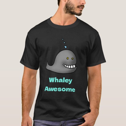 クジラが凄いクジラのダジャレデザイン Tシャツ (正面)