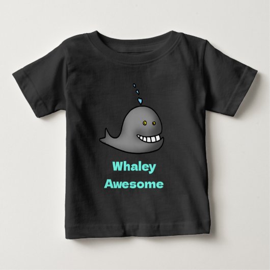 クジラが大好きな人必見のクジラのイラストデザイン ベビーTシャツ (正面)