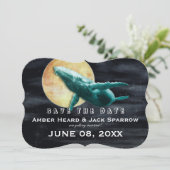クジラが月へ飛ぶ ウェディング Save the Date 招待状 (スタンド正面)