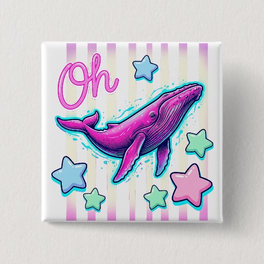 クジラちゃんコーチピンバッジで笑顔を 缶バッジ (正面)