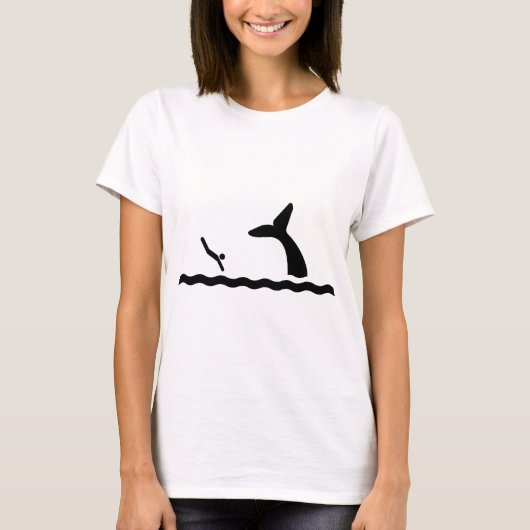 クジラとの水泳 Tシャツ (正面)
