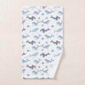 クジラとキラークジラ バスタオルセット (ハンドタオル)