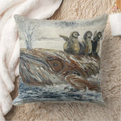 クジラとペンギンのファンタジーな海洋デザイン クッション (ブランケット)