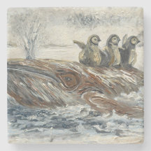 クジラとペンギンの海洋アート