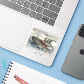 クジラとペンギンの海洋デザイン シール (ノートパソコンとiPhone)
