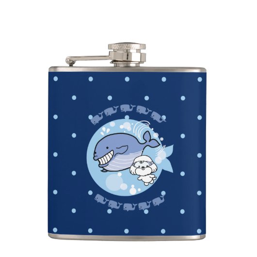 クジラと一緒に泳ぐバブリー フラスク (正面)
