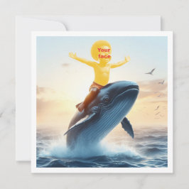 クジラと一緒に泳ごう! , クジラのグリーティングカード カード