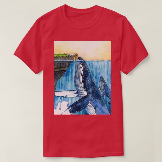 クジラと女の子のロマンス展 Tシャツ (デザイン正面)