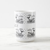 クジラと星のパターンの子供の色パーソナライズされた付け コーヒーマグカップ (中央)