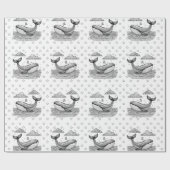 クジラと星のパターンの子供の色パーソナライズされた付け ラッピングペーパー (フラット)