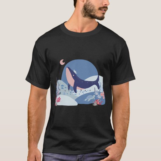 クジラと月 Tシャツ (正面)