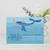 クジラと楽しい時間 – 子供の誕生日招待状 招待状 (スタンド正面)