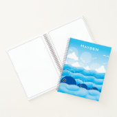 クジラと波海青パーソナライズされた ノートブック (内部)