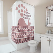 クジラと私のバレンタイン シャワーカーテン (インサイチュ)