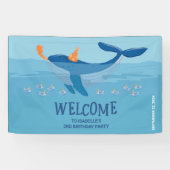 クジラと過ごす時間 - 子供の誕生日ようこそバナー 横断幕 (横)