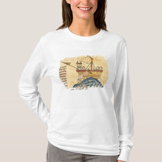 クジラによって食べられるジョナー Tシャツ (正面)
