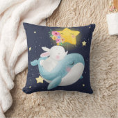 クジラに乗るバニー クッション (ブランケット)