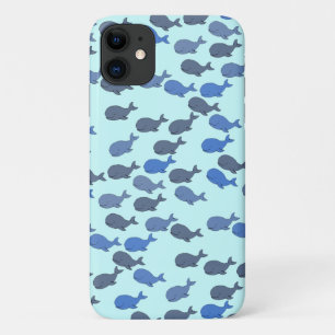 クジラのかわいいパターン iPhone 11 ケース