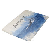 クジラのこんにちはそこにおもしろいでかわいく航海のな水彩画 バスマット (アングル)