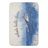 クジラのこんにちはそこにおもしろいでかわいく航海のな水彩画 バスマット (正面縦)