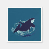 クジラのない野生動物海洋動物 スタンダードカクテルナプキン (正面)