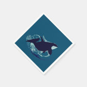 クジラのない野生動物海洋動物 スタンダードカクテルナプキン (角)