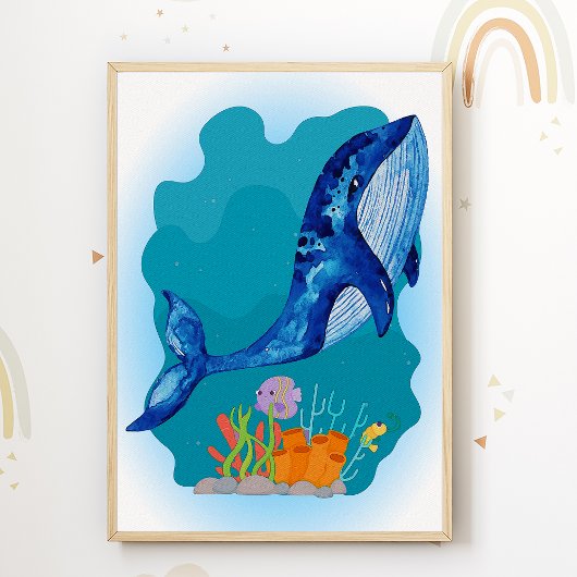 クジラのぬいぐるみ ポスター 子供部屋 アート