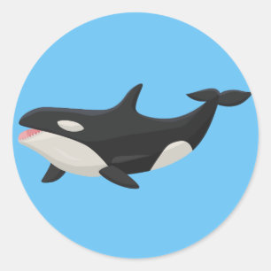 クジラのアニメーション ラウンドシール