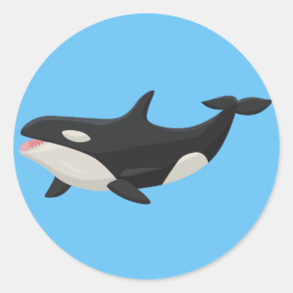 クジラのアニメーション ラウンドシール