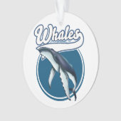 クジラのキャラクタロゴ オーナメント (正面)