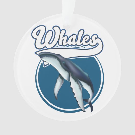 クジラのキャラクタロゴ オーナメント (正面)