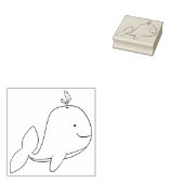 クジラのキャラクターアートスタンプ ラバースタンプ (押印)