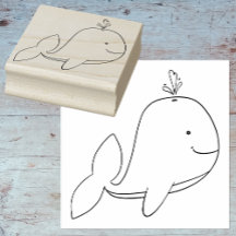 クジラのキャラクターアートスタンプ