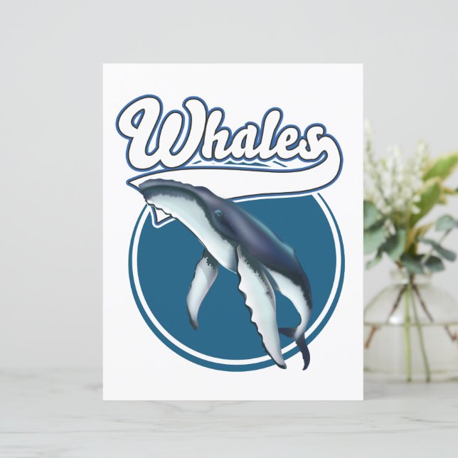クジラのキャラクター ロゴ (スタンド正面)