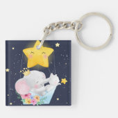 クジラのキーチェーンに乗るバニー キーホルダー (裏面)