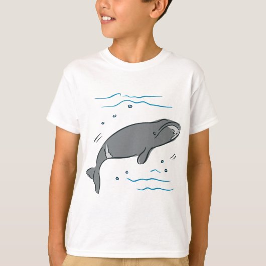 クジラのクジラの海産獣類のクジラ目の海の芸術 Tシャツ (正面)