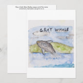 クジラのグリーティングカード 招待状 (正面/裏面)
