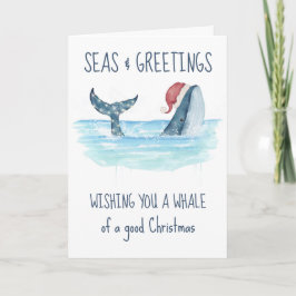 クジラのサンタ 海からのクリスマスグリーティング ナウティカルクリスマス シーズンカード