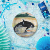 クジラのシャチのカスタムな紙皿7 inに跳躍の ペーパープレート (パーティー)