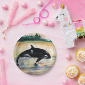 クジラのシャチのカスタムな紙皿7 inに跳躍の ペーパープレート (パーティー)