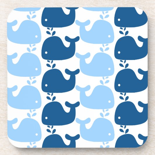 クジラのシルエットのプリントのコルクのコースター コースター (正面)