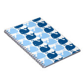 クジラのシルエットのプリントのノート ノートブック (右側)